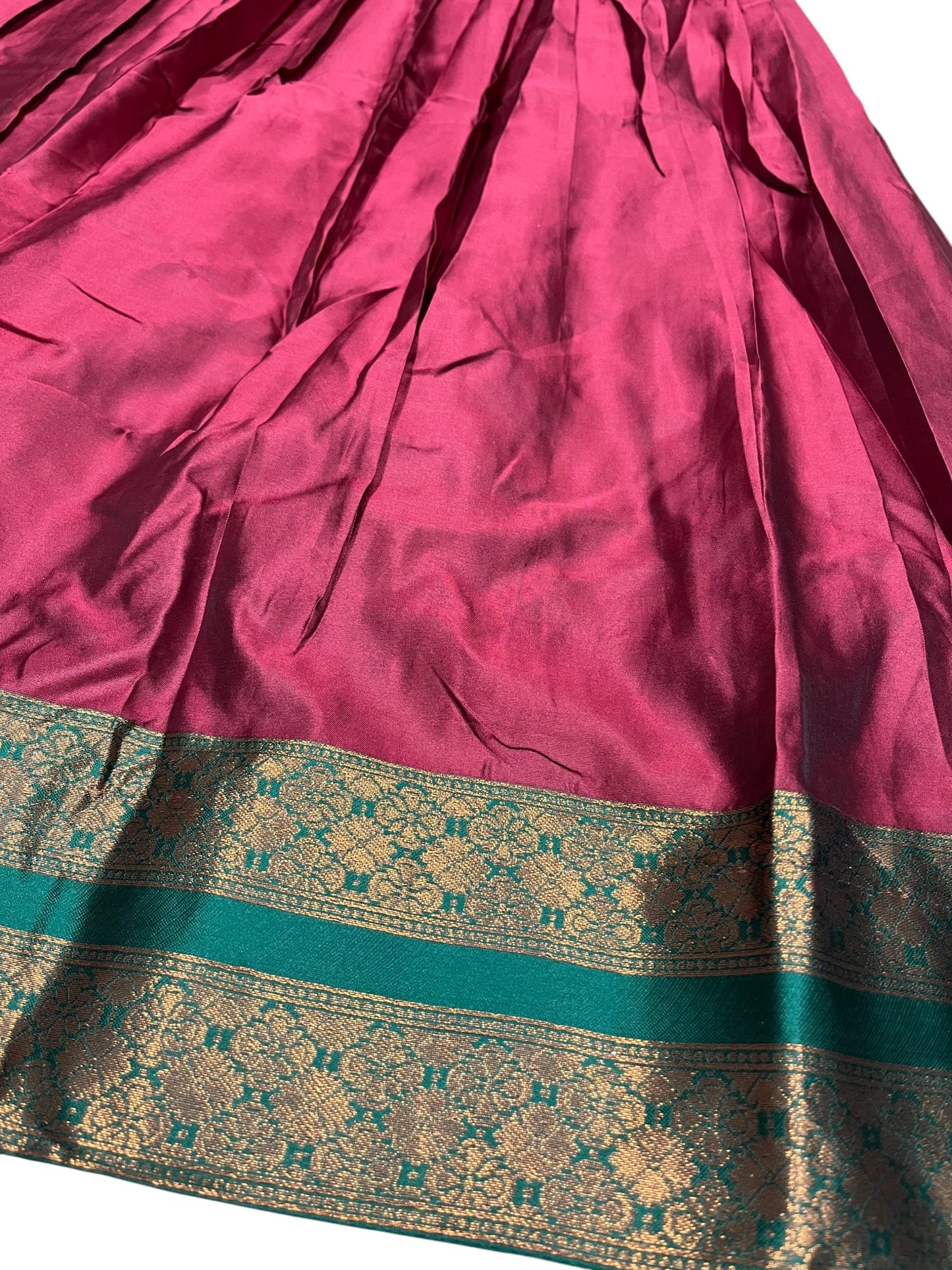 Southloom Semi Silk Dhavani Set with Pavada and Maroon Blouse PieceSLDHAVANI SL542