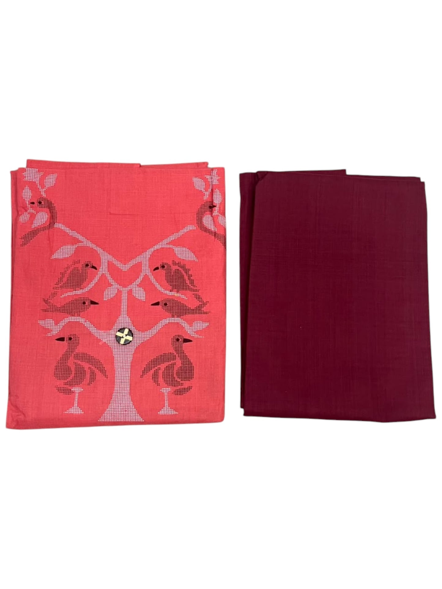 Southloom™ Cotton  3 Piece peach Salwar Material with printed design