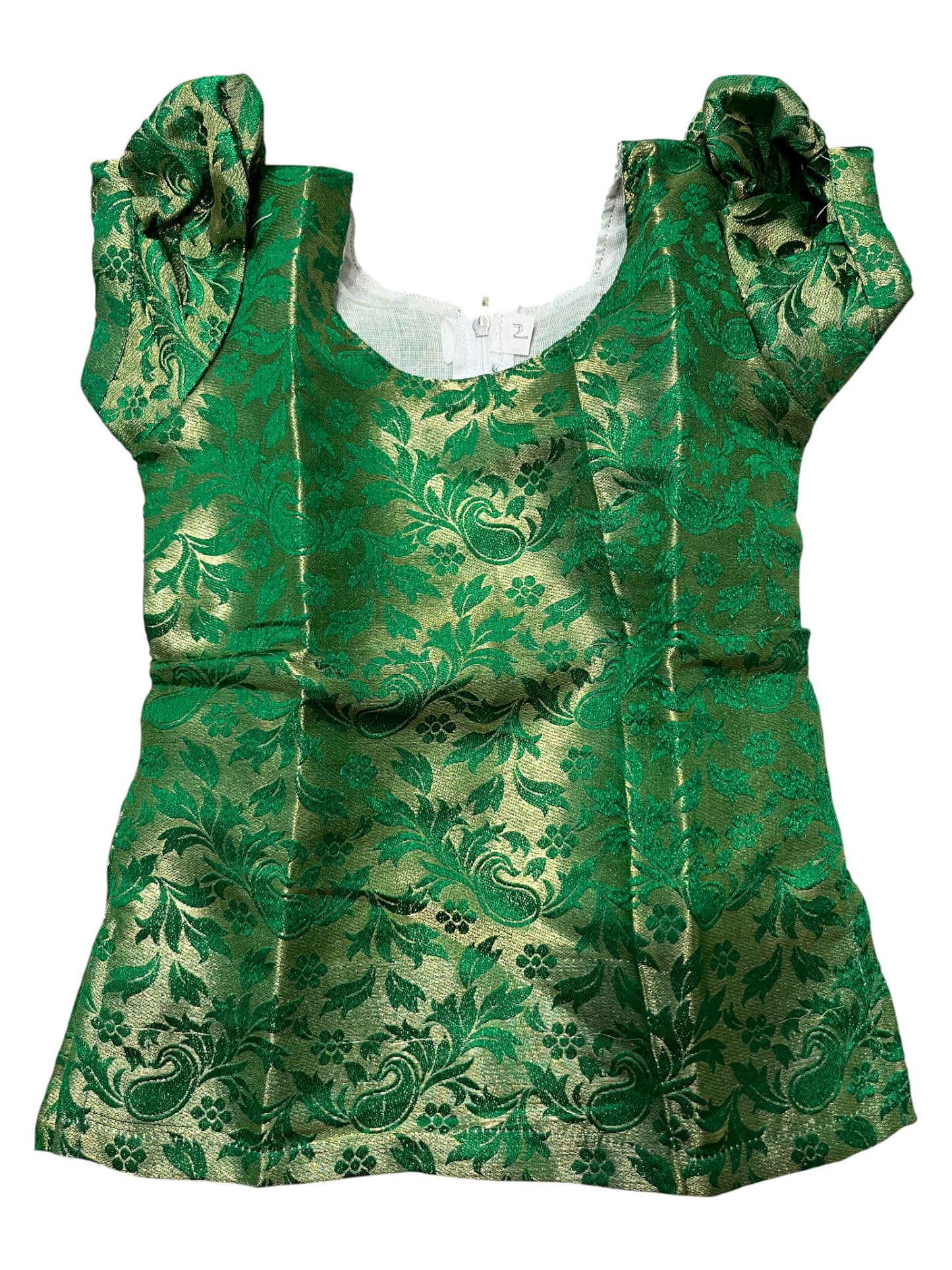 Southloom Kerala Tissue Kasavu Pavada Blouse  for Kids