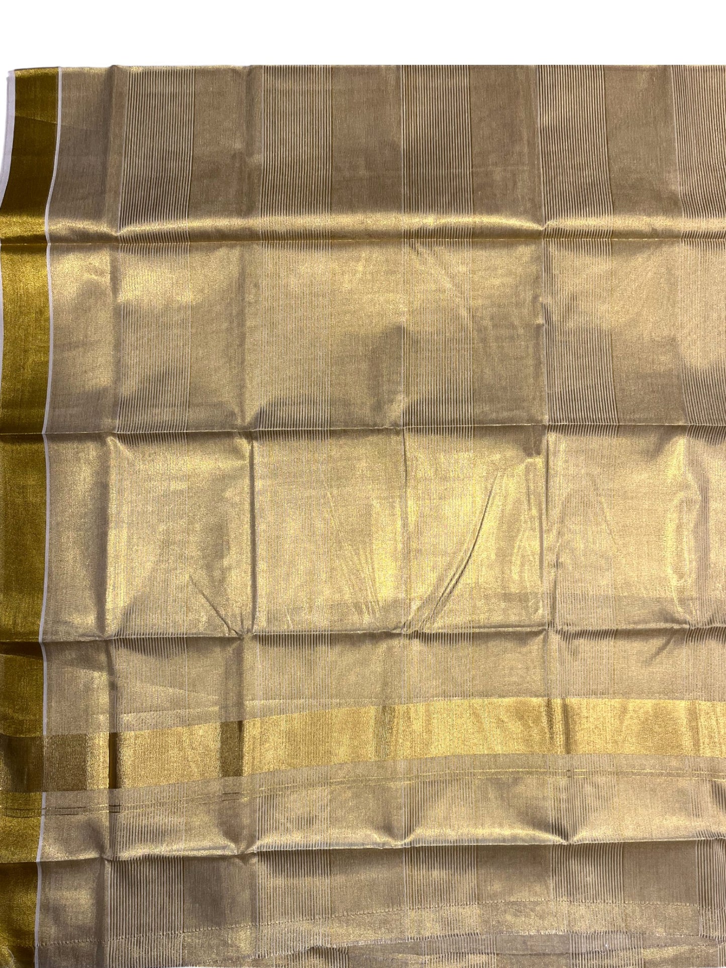 Southloom Kerala Tissue Kasavu  Golden Stripes Saree