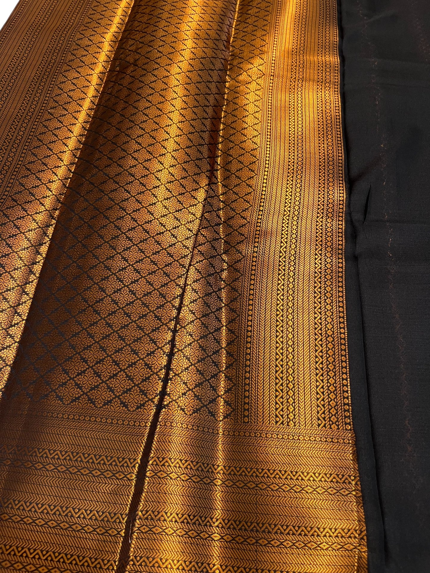 Southloom Premium Semi Silk Zari Work Brocade Saree in Bridal Black with Matching Pallu