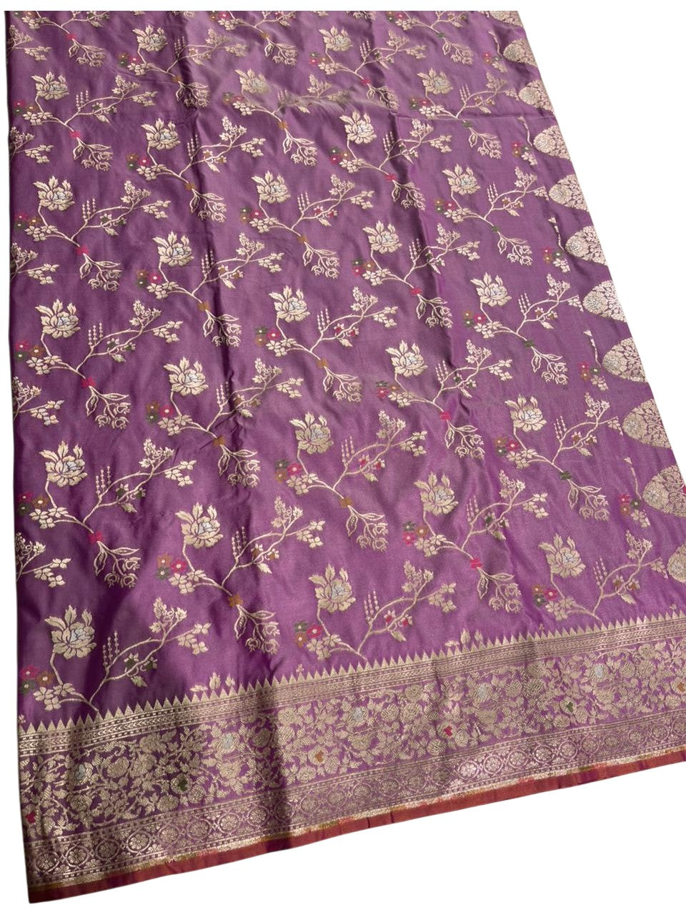 Southloom Pure Banarasi Silk Saree with Woven Work on Body and Borders (Lavender)