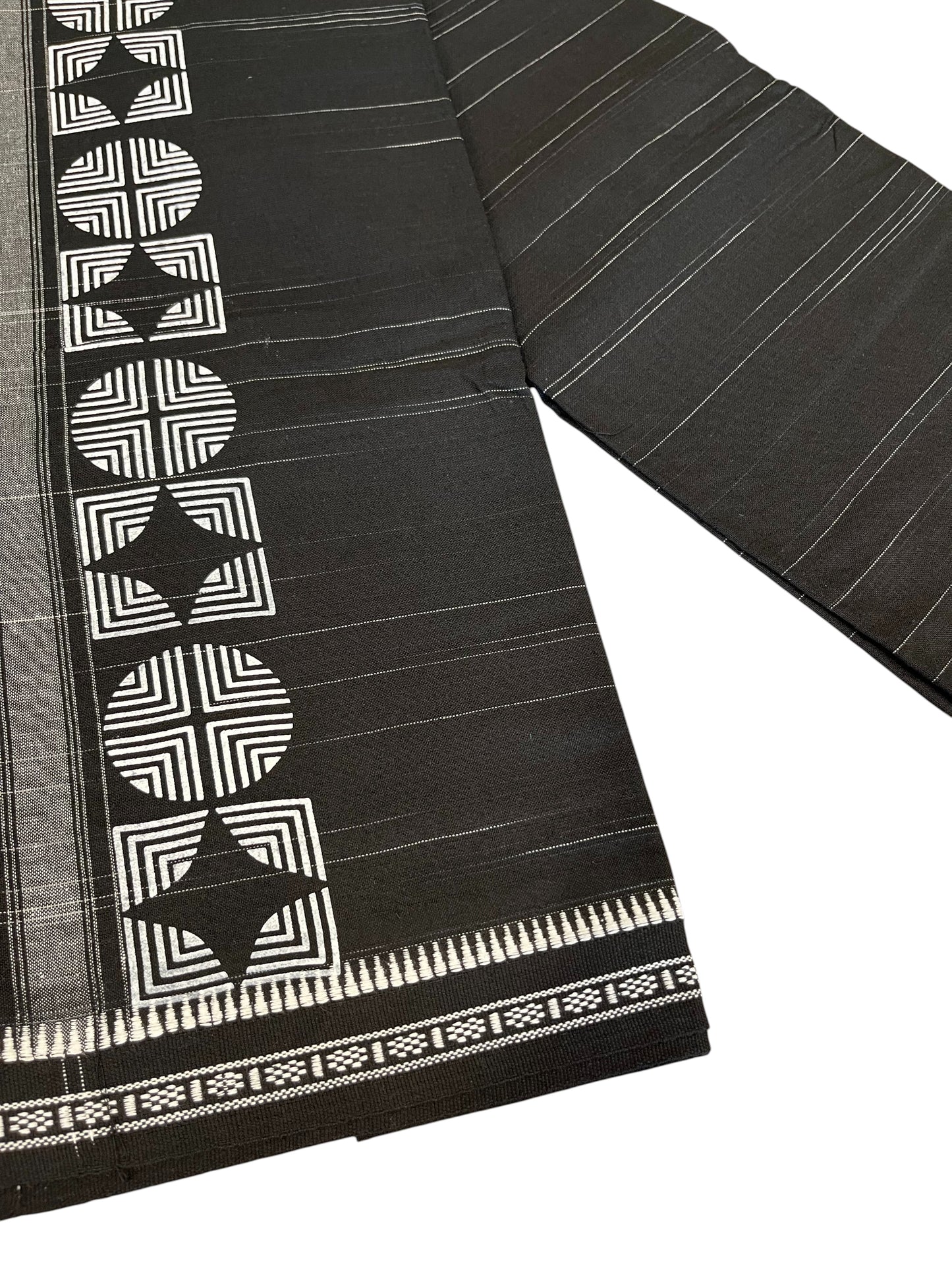 Southloom Black Printed Single Mundu / Otta Mundu / Lungi (South Indian Kerala Dhoti)