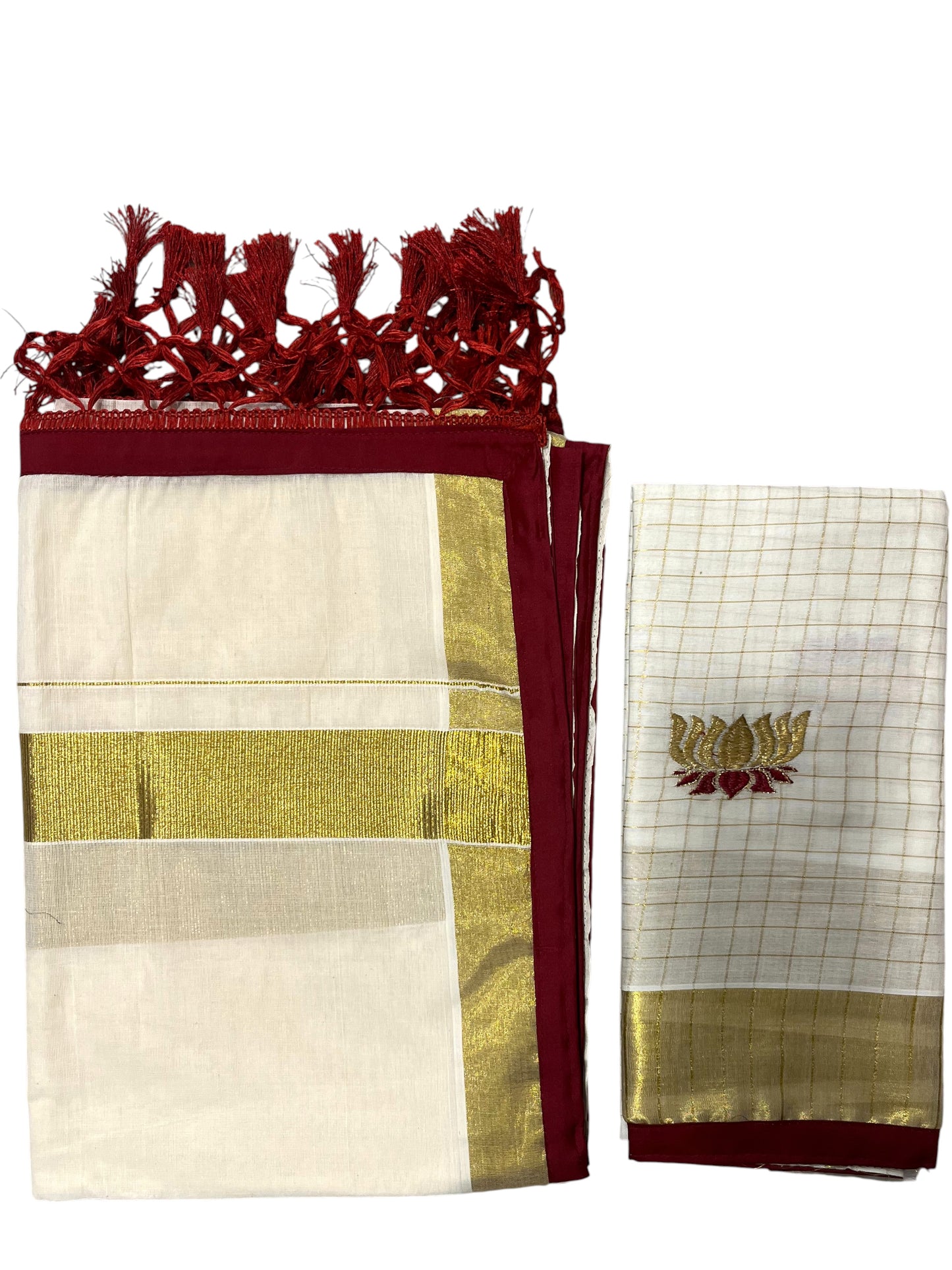 Southloom Semi Stitched Cotton Dhavani Set with Pavada and Blouse Piece