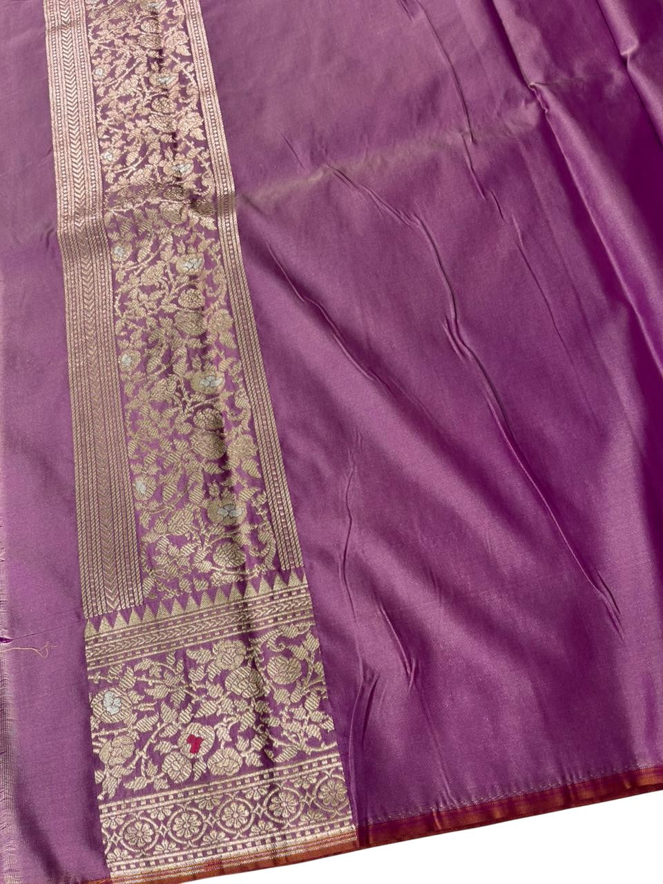 Southloom Pure Banarasi Silk Saree with Woven Work on Body and Borders (Lavender)