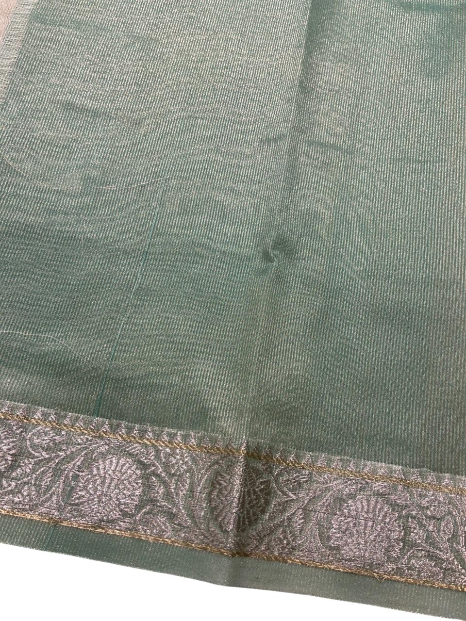 Southloom Tissue Organza Saree With Stripes Design in Multicolour SL353