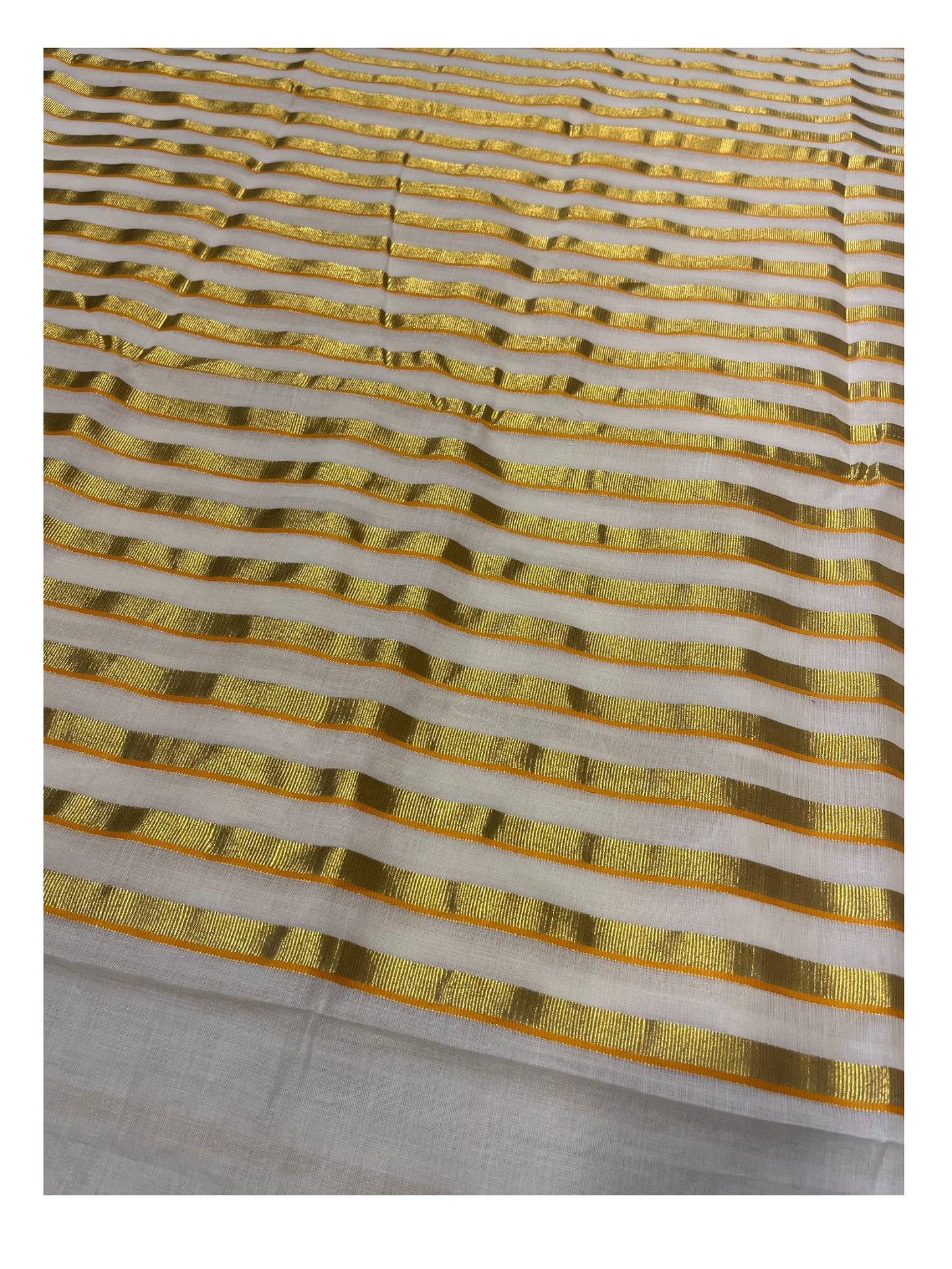 Southloom Puliyilakkara Yellow and Gold Kasavu Kerala Saree with Woven Blouse