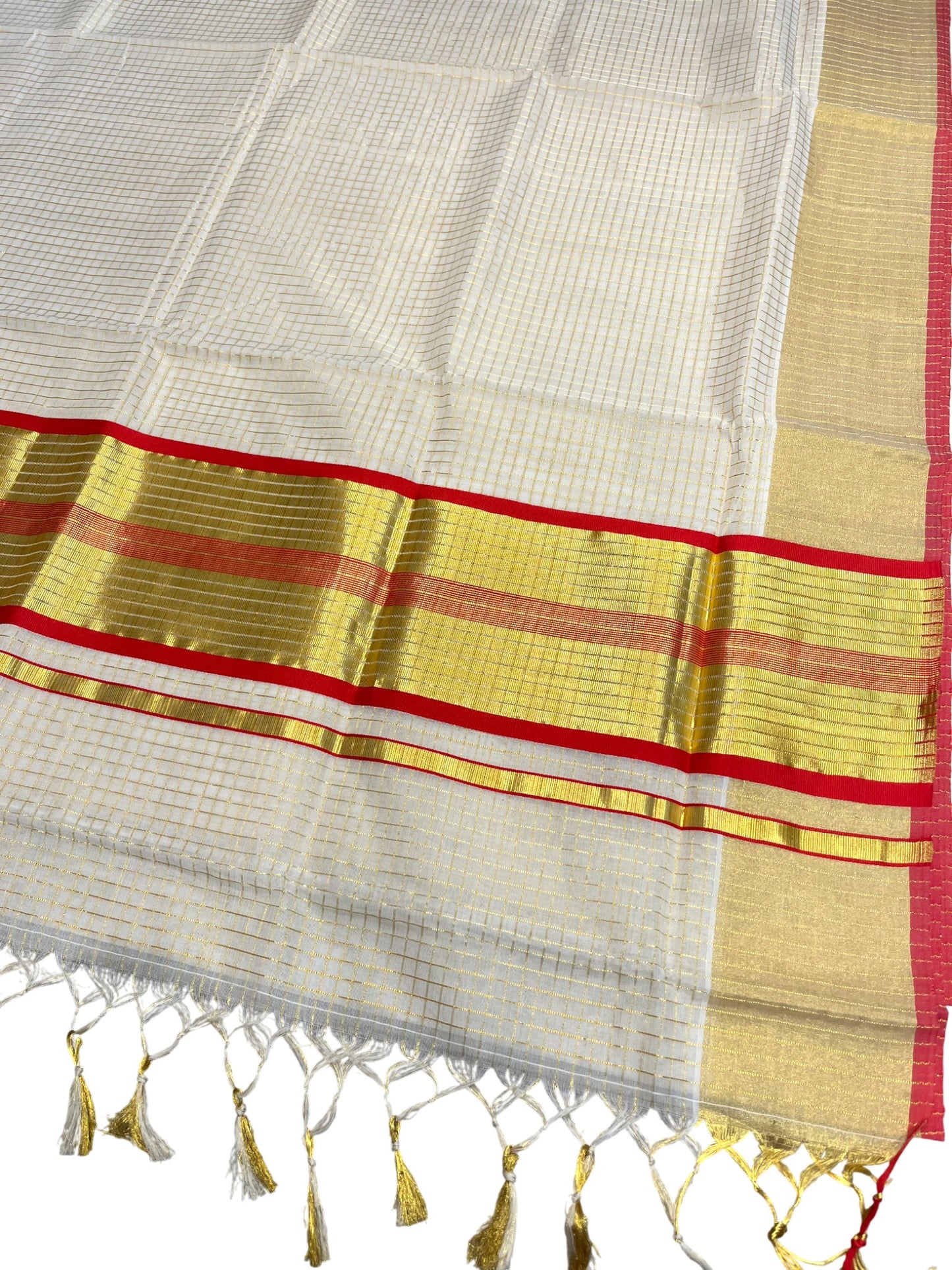 Southloom Super Premium Balaramapuram Unakkupaavu Handloom Cotton Saree with Micro Check on Body