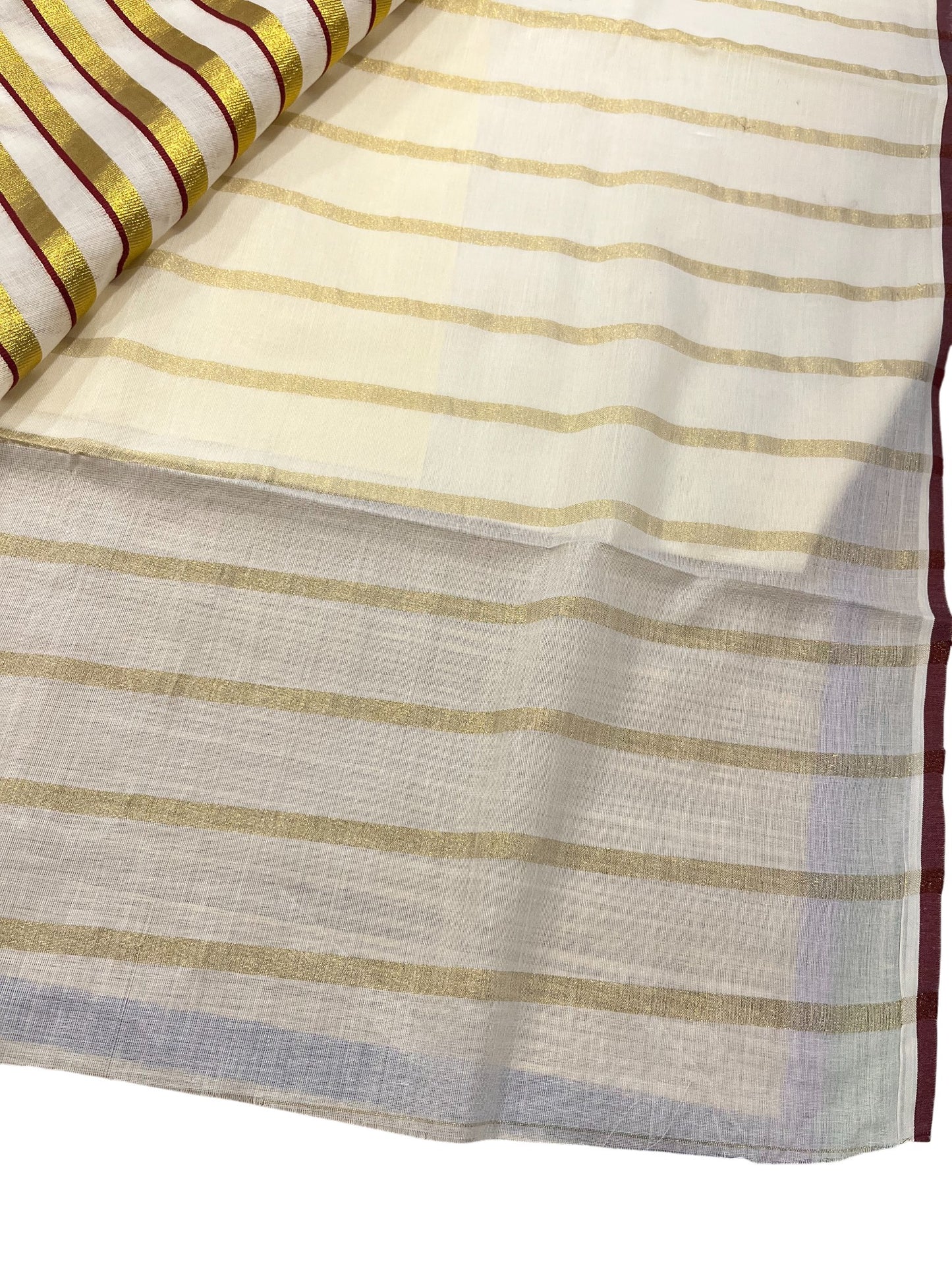 Southloom Puliyilakkara Brown and Gold Kasavu Kerala Saree with Woven Blouse