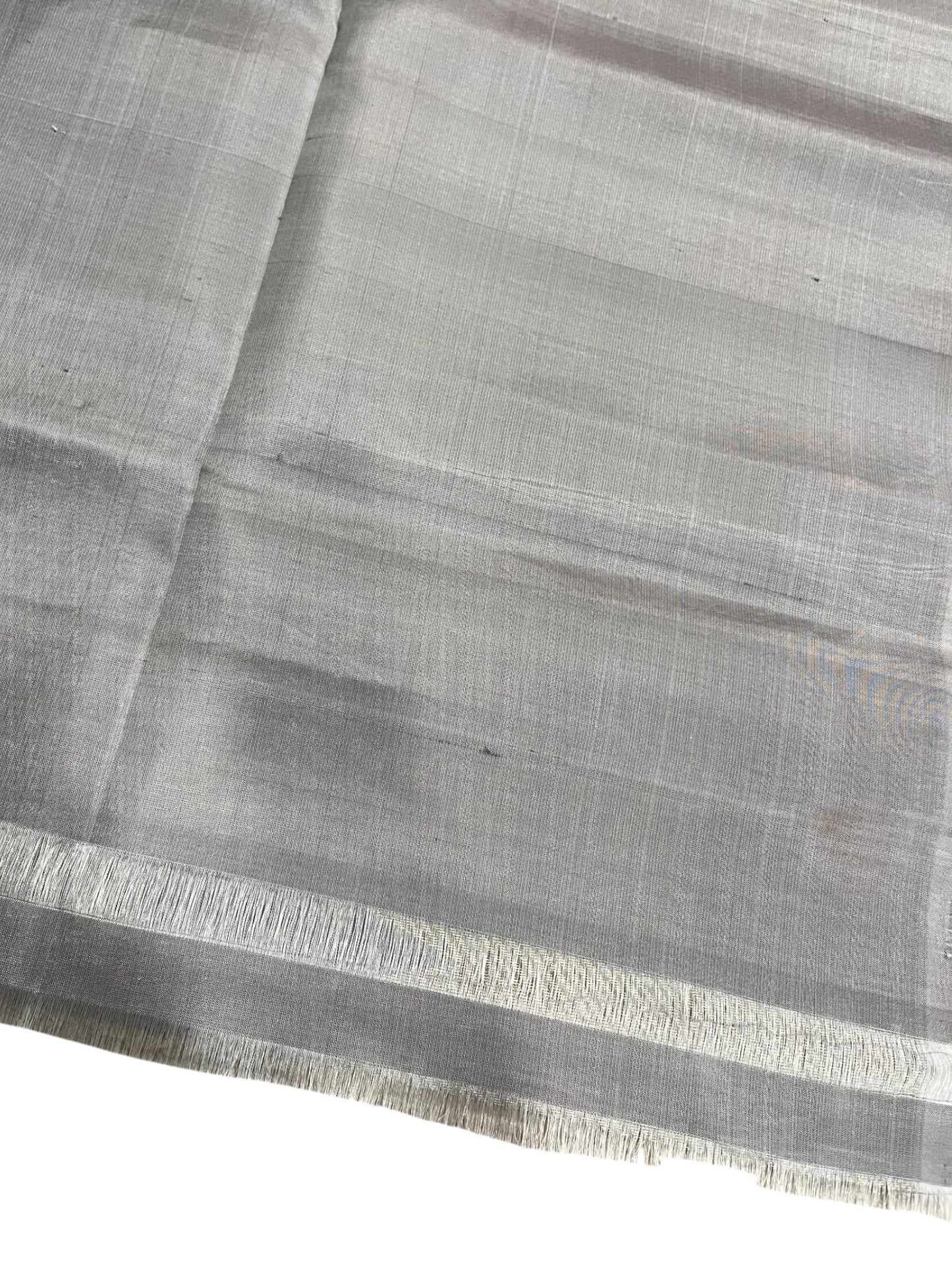 Southloom Pure Handloom Bridal Kanchipuram Silk Saree with Korvai Work (Grey)
