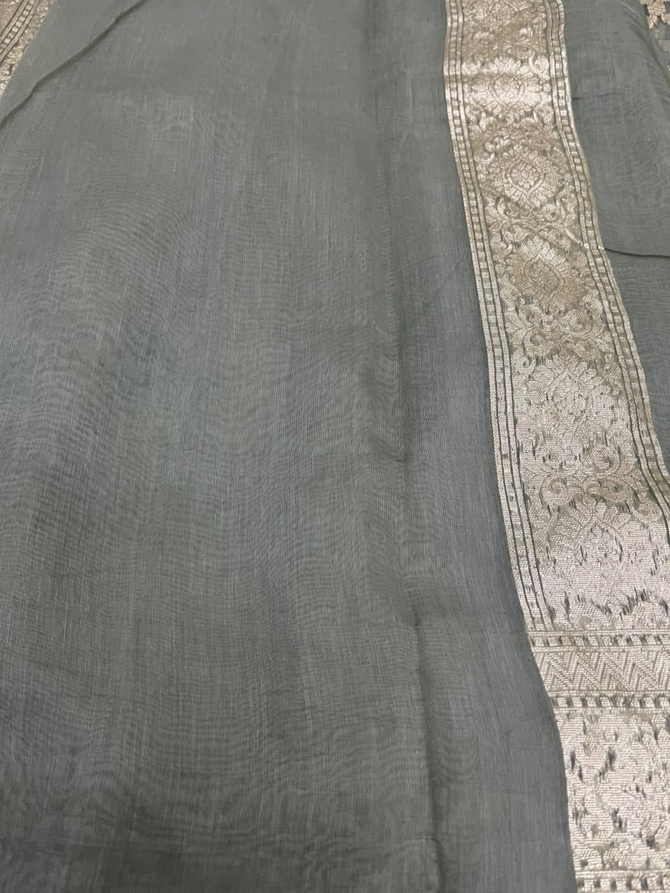 Southloom Cotton Banarasi Silk Saree with Woven Work on Body and Borders