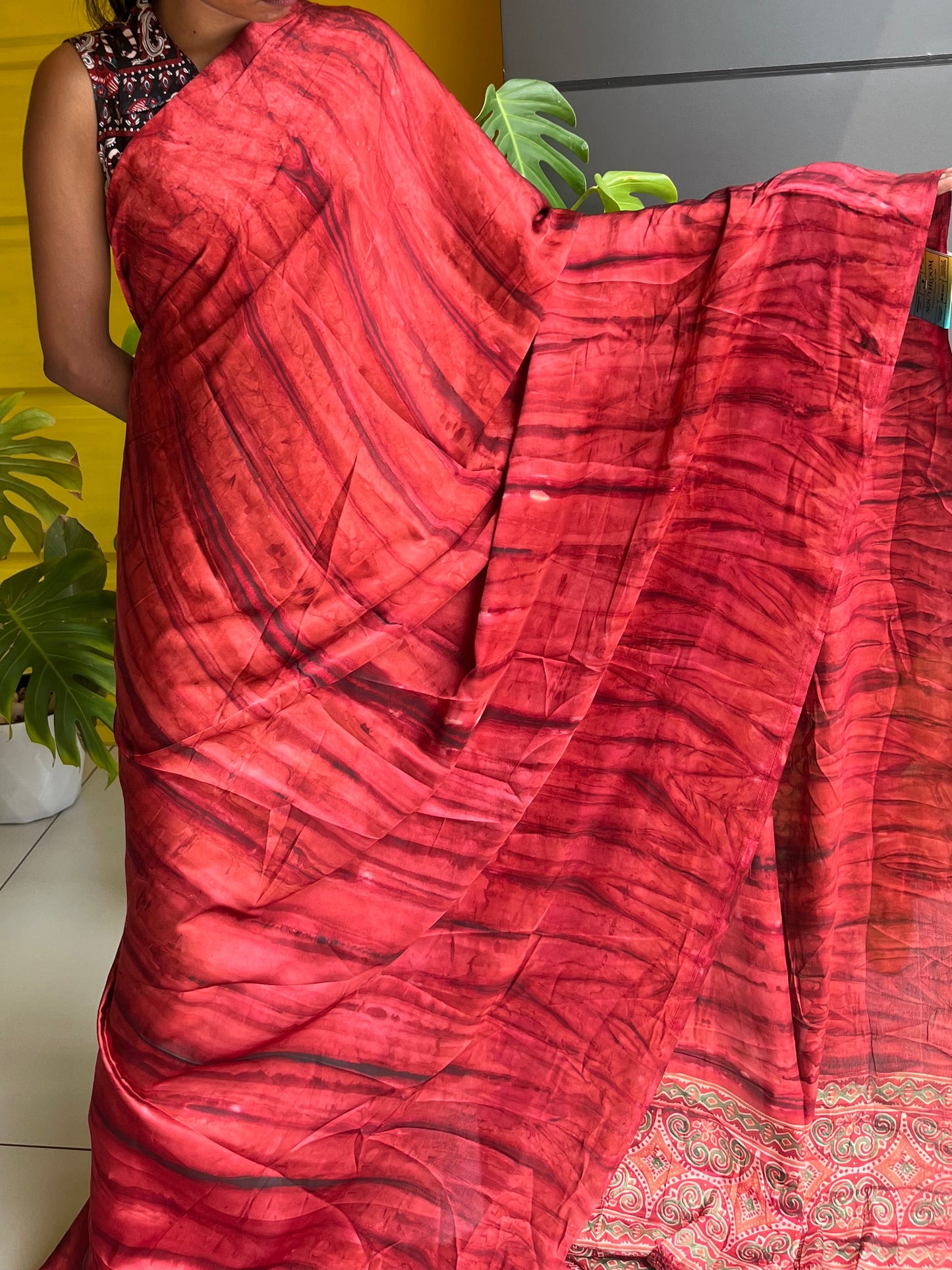 Red Modal Silk Saree SL214