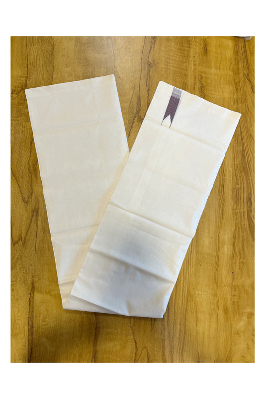 Southloom Premium Balaramapuram Handloom Double Mundu With Brown Chutti Kara