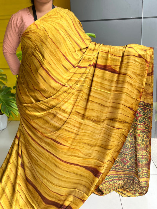 Yellow Modal Silk Saree SL214