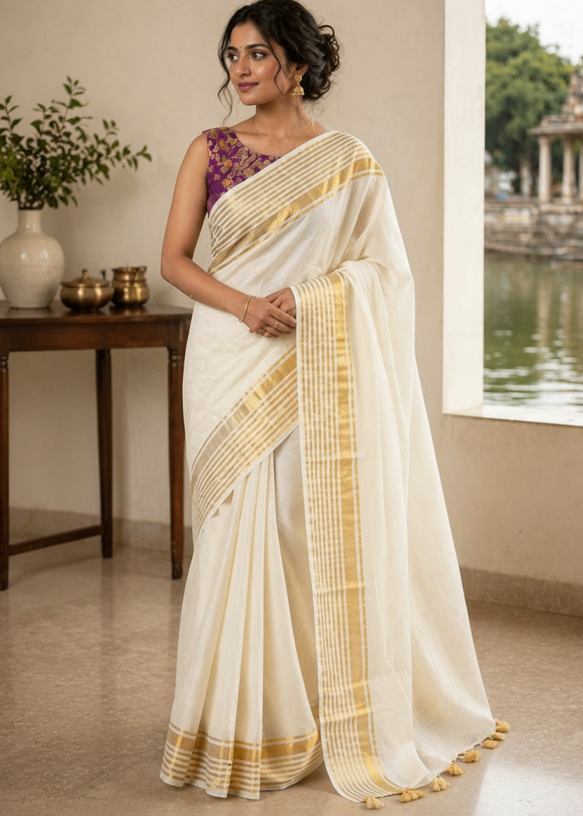 Kerala Mul Cotton Soft Fabric Saree SL215