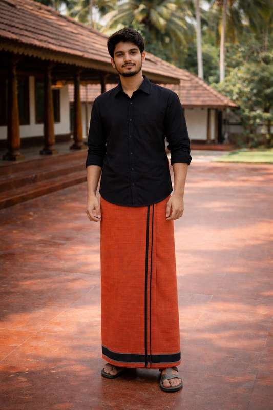 Saffron Black Single Dhothi SL233