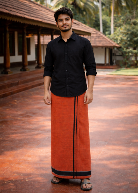 Saffron Black Single Dhothi SL233