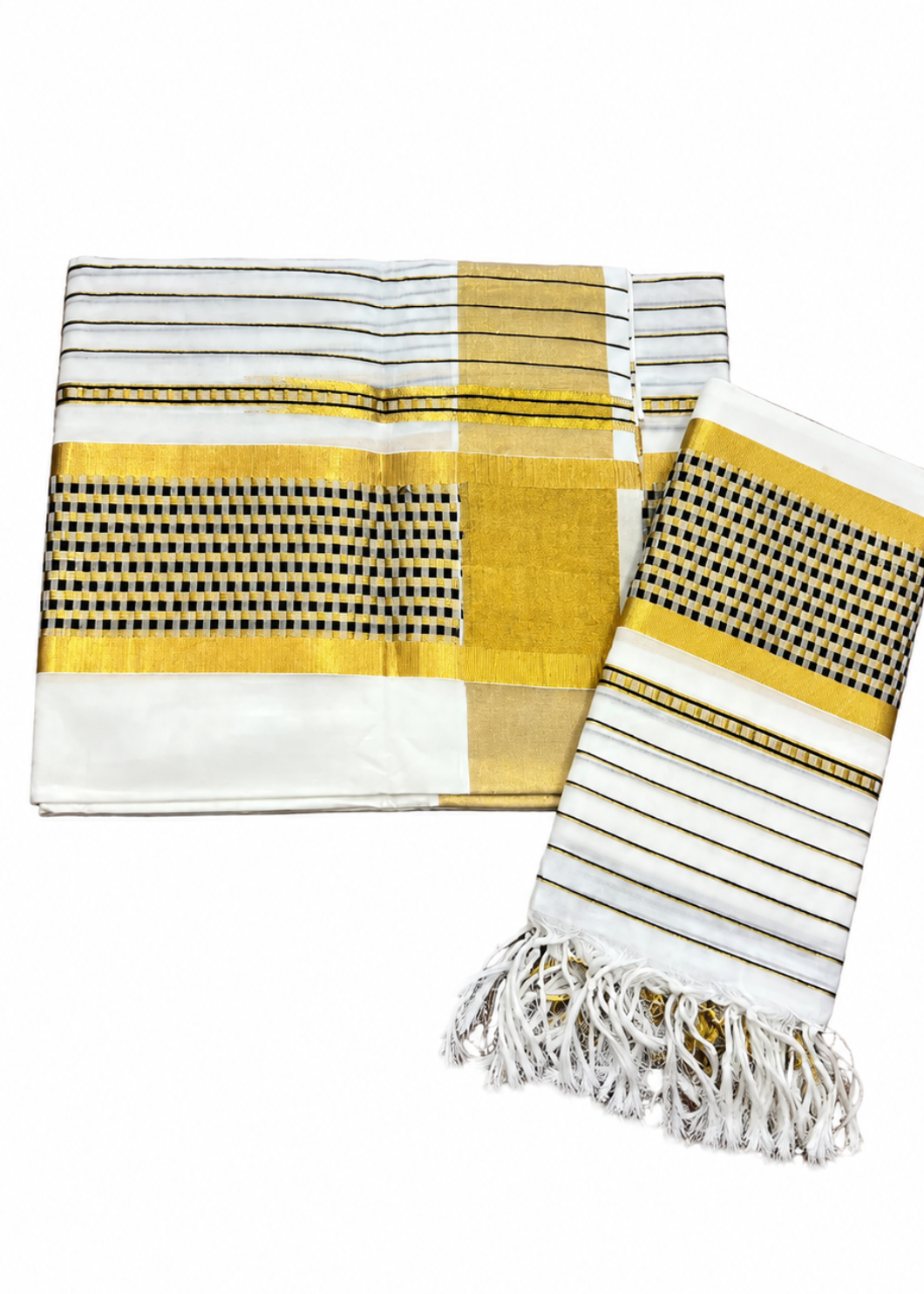 Southloom Cotton Handloom Set Mundu (Black) SL619