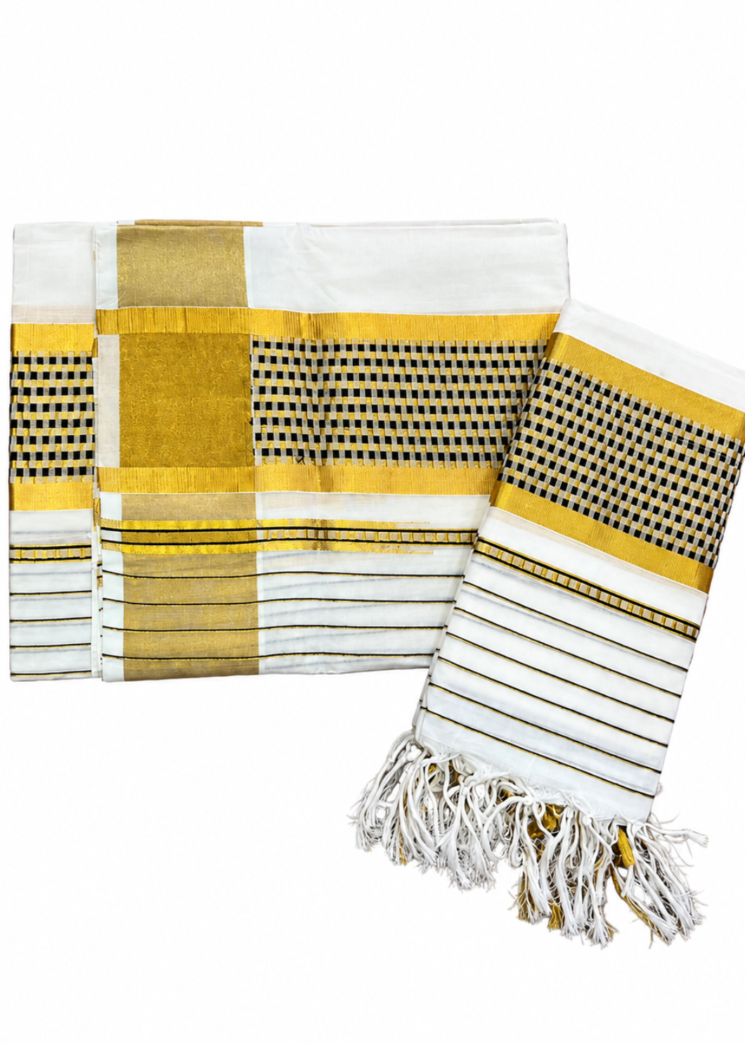 Southloom Cotton Handloom Set Mundu (Black) SL619