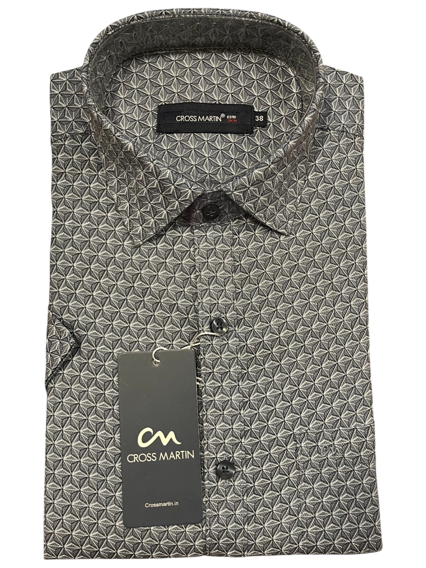 Southloom Pure Cotton Shirt with Black Printed(38 HS)