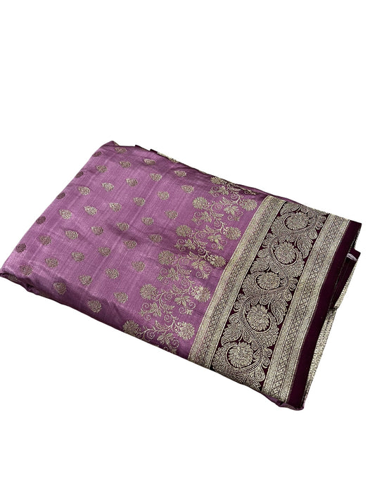 Southloom Satin Banarasi Silk Saree with Woven Work on Body and Borders