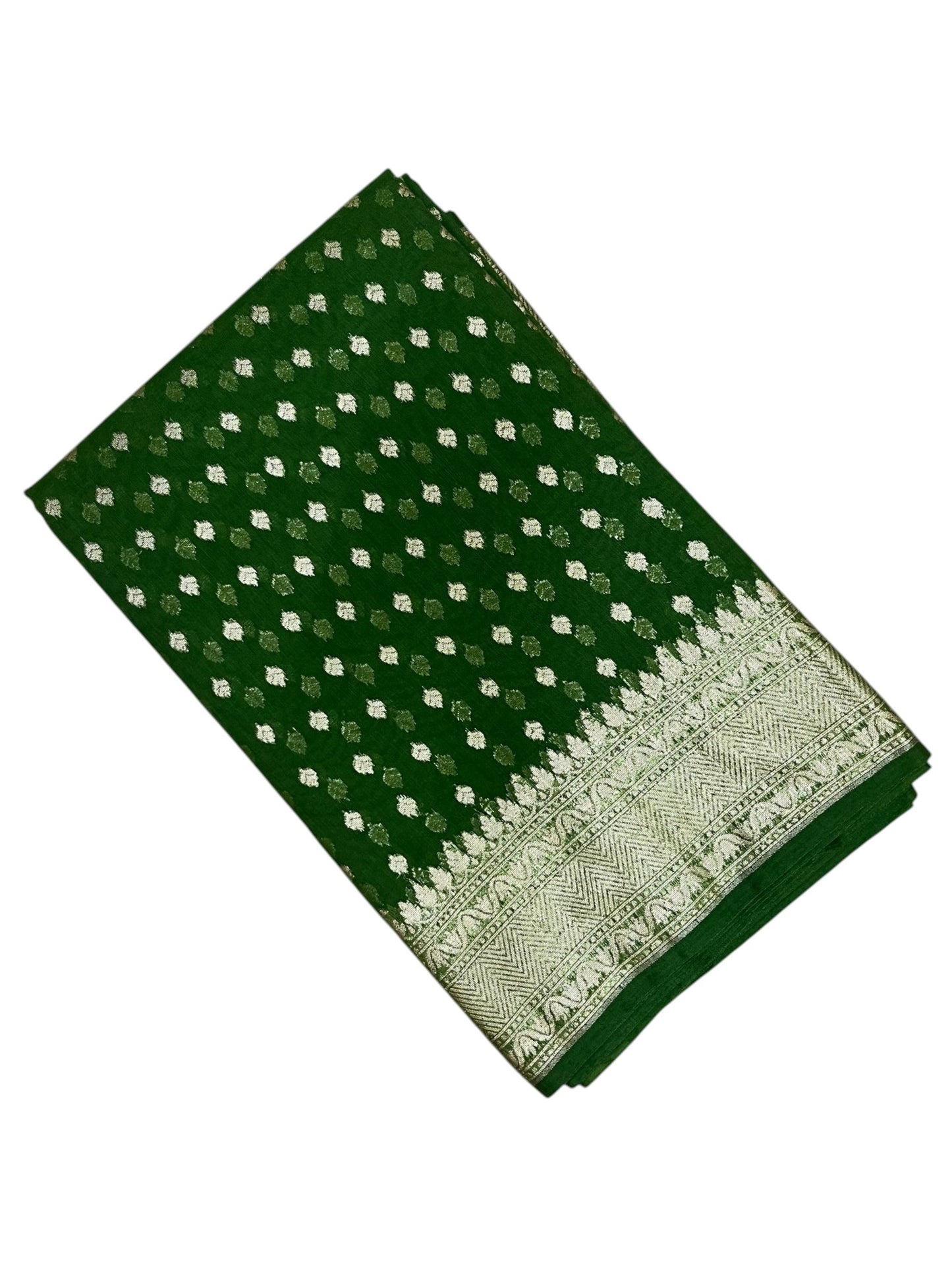 Southloom Cotton Banarasi Silk Saree with Woven Work on Body and Borders (Yellow)