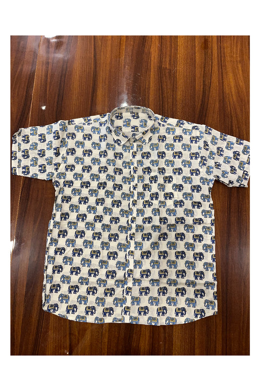 Southloom Jaipur Pure Cotton Printed Shirt For Men (3XL)