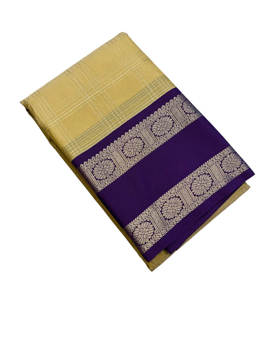 Southloom Banarasi Semi Silk Saree with Woven Work on Body (Yellow)