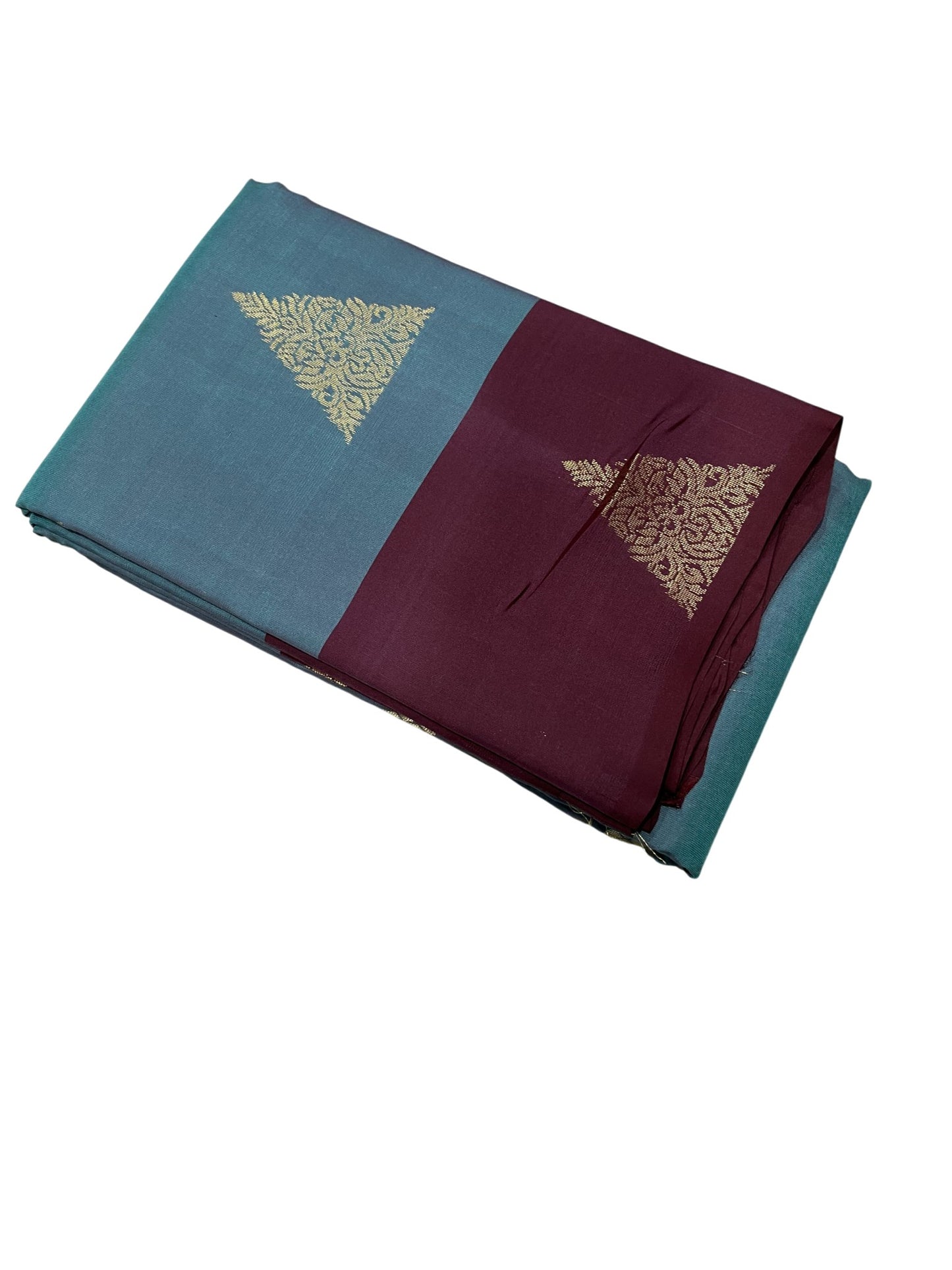 Southloom Pure Handloom Kanchipuram Silk Saree with Butta Work (Blue & Purple)