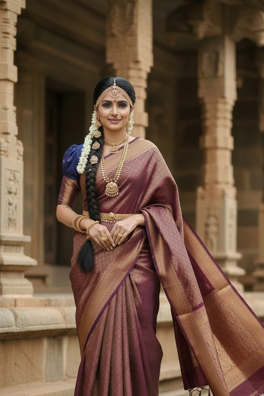 Southloom Premium Semi Silk Zari Work Brocade Saree in Bridal Blue with Matching Pallu