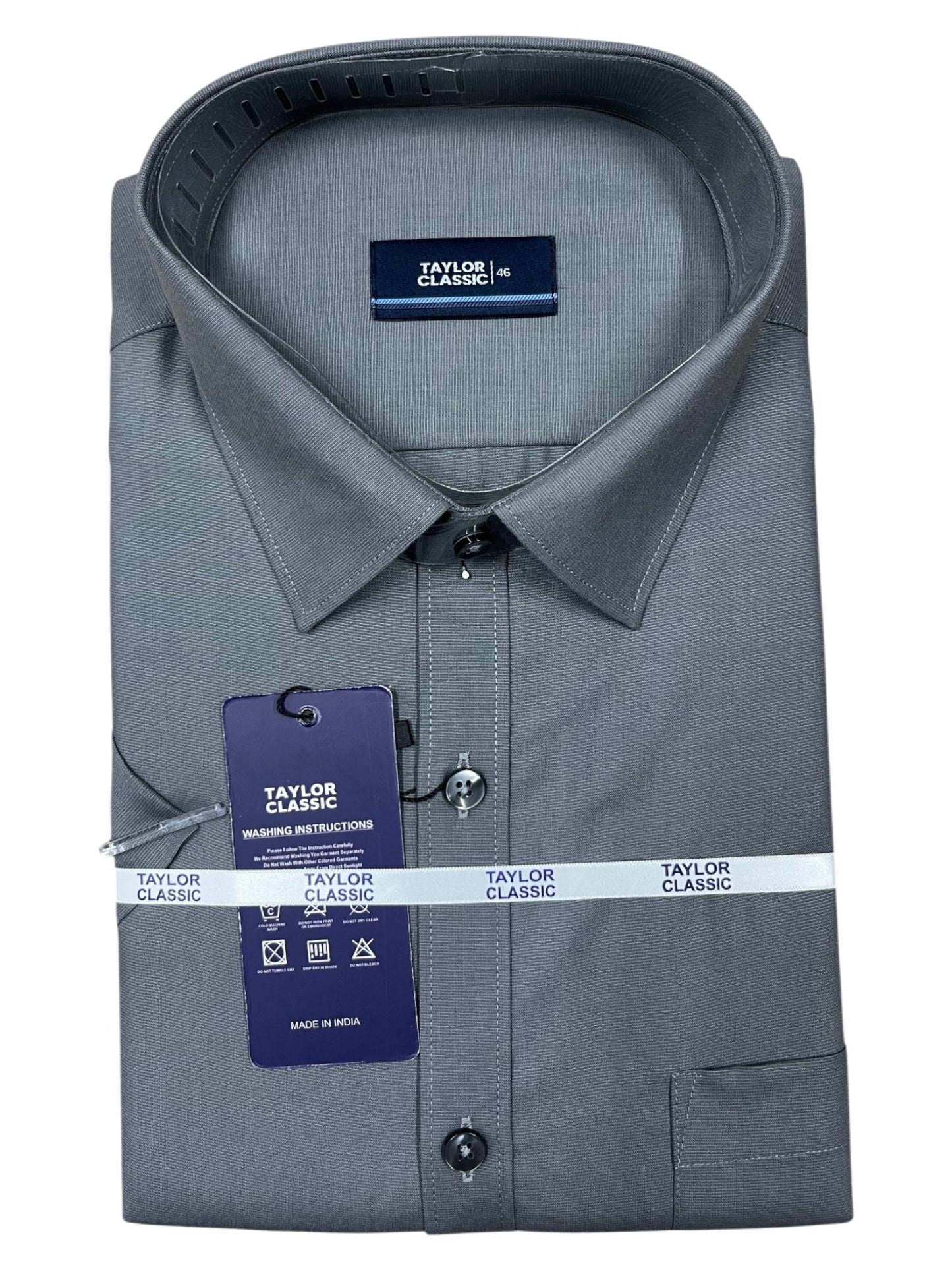 Southloom Pure Cotton Grey Plain Shirt SLSHIRT 46 HS
