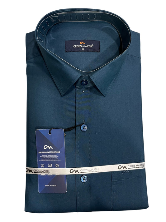 Southloom Pure Cotton Blue Plain Shirt (38 FS)