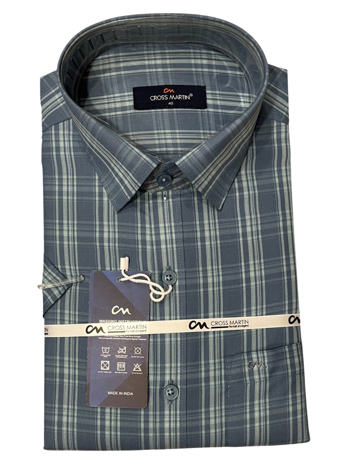 Southloom Pure Cotton Blue Printed Shirt (40 HS)