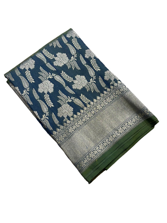 Southloom Pure Banarasi Silk Saree with Woven Work on Body and Borders