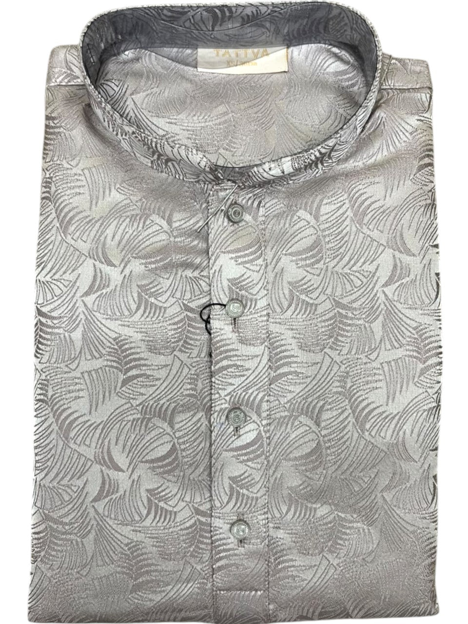 Southloom Gray Woven Patterns Semi Silk Short Kurta for Men SL590