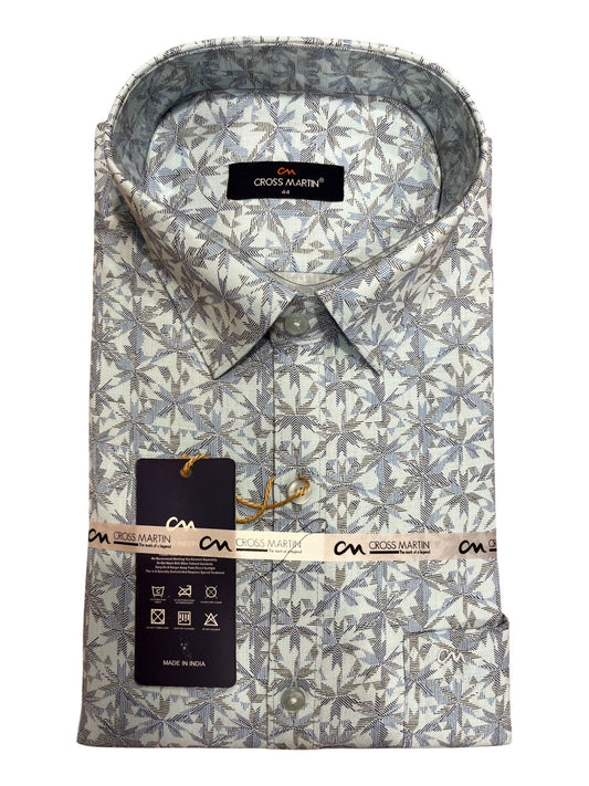 Southloom Pure Cotton Brown Printed Shirt (44 FS)