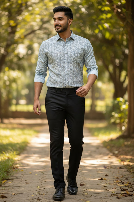 Southloom Pure Cotton Blue Printed Shirt SLSHIRT 44 FS