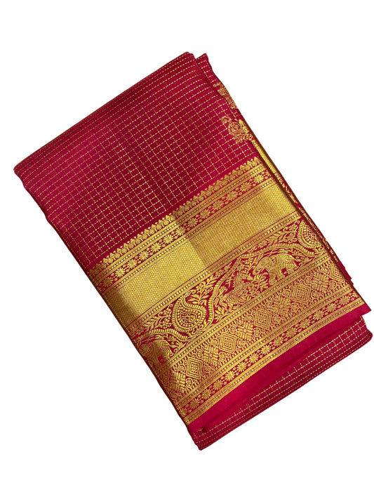 Southloom Premium Handloom Bridal Kanchipuram Silk Saree with Korvai Work