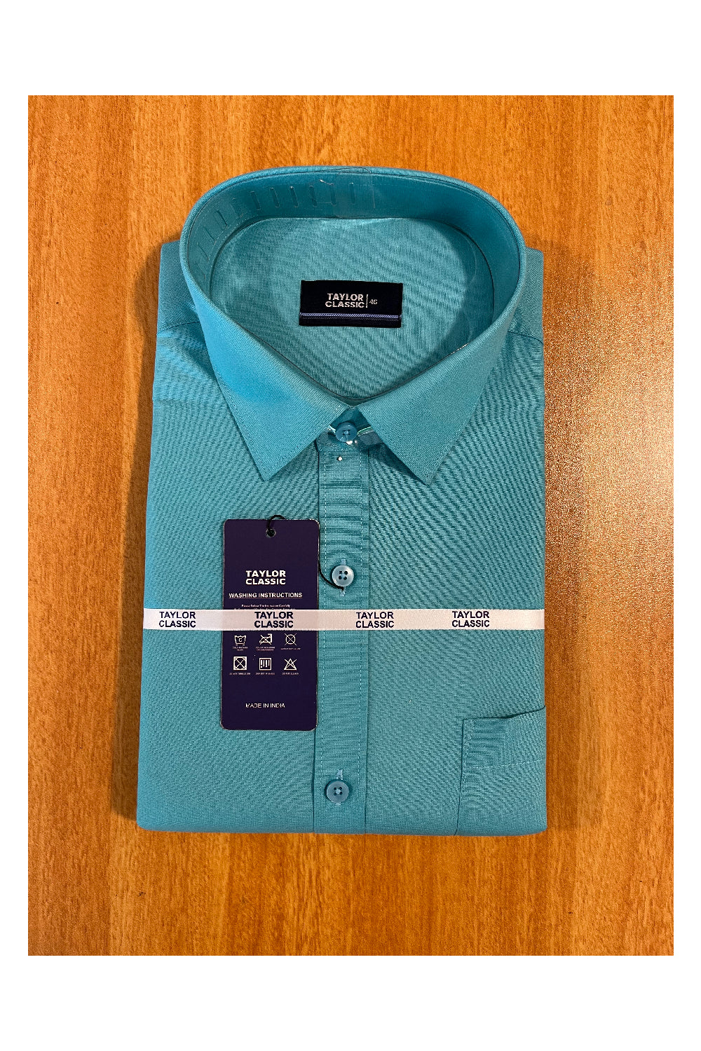 Pure Cotton Blue Solid Shirt (46 FS)