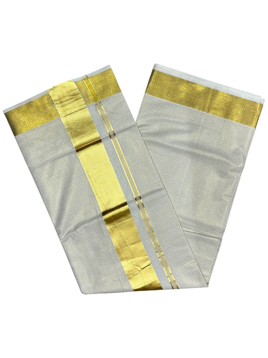 Southloom Kerala Cotton Kasavu Saree with Micro Check on Body