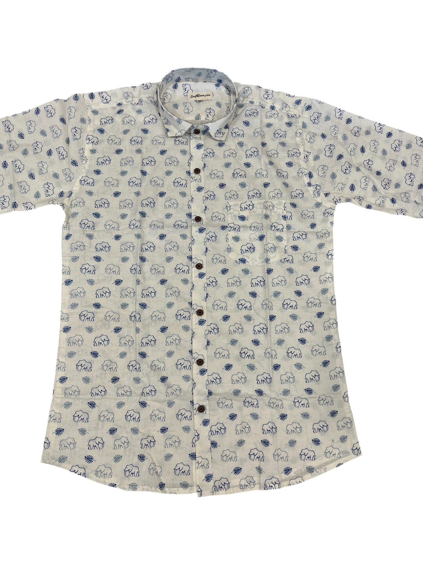 Southloom Jaipur Pure Cotton Block Printed Shirt for Men (Medium)