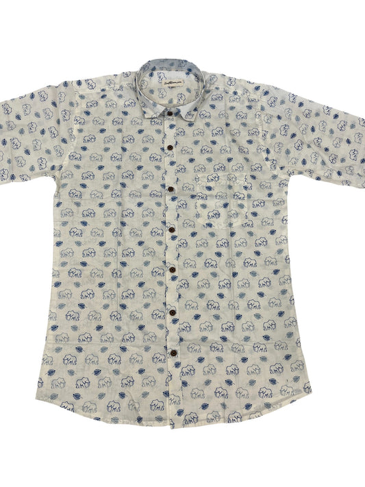 Southloom Jaipur Pure Cotton Block Printed Shirt for Men (Medium)