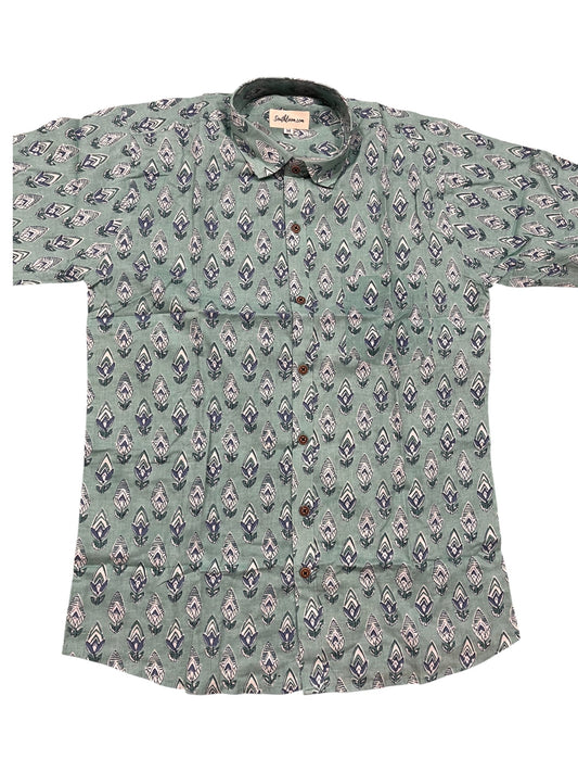 Southloom Jaipur Pure Cotton Block Printed Shirt for Men (Medium)