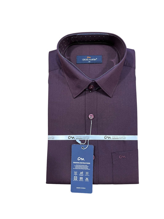 Southloom Pure Cotton Purple plain Shirt (38FS)