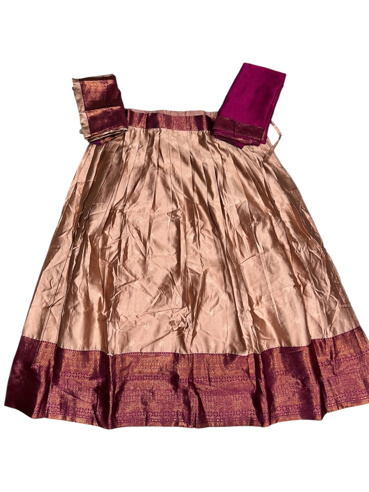 Southloom Semi Silk Dhavani Set with Pavada and Beige Blouse Piece SLDHAVANI SL542