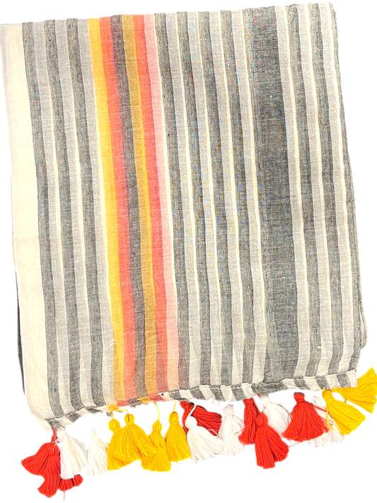 Southloom Mul Cotton 120 x 120 Soft Fabric Saree in Black Colour