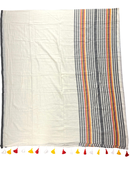 Southloom Mul Cotton 120 x 120 Soft Fabric Saree in Black Colour
