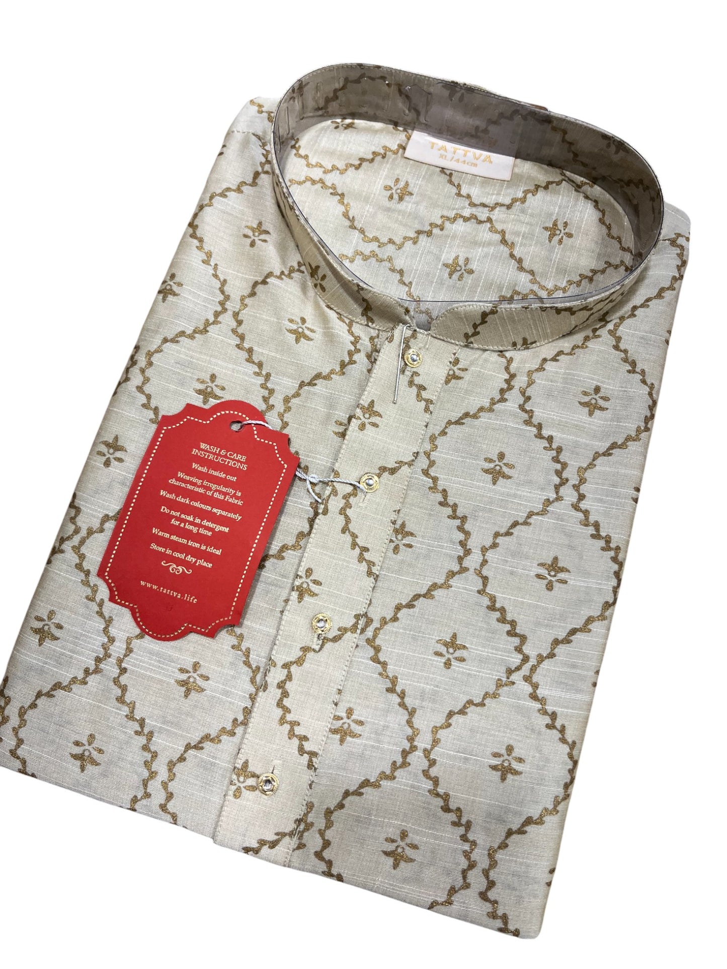 Southloom Semi Silk Short Kurta for Men in White Colour