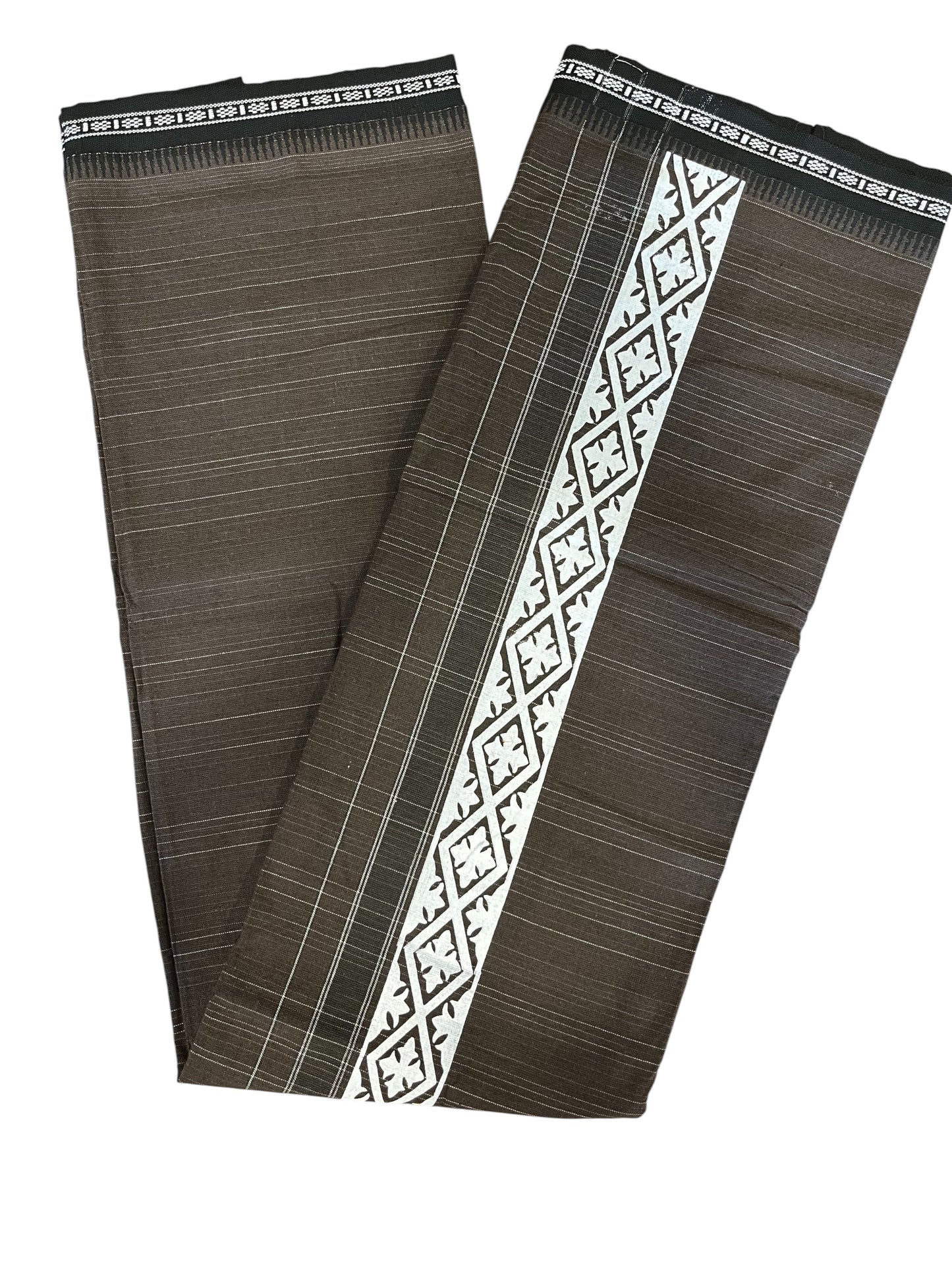 Southloom Brown Printed Single Mundu / Otta Mundu / Lungi (South Indian Kerala Dhoti)