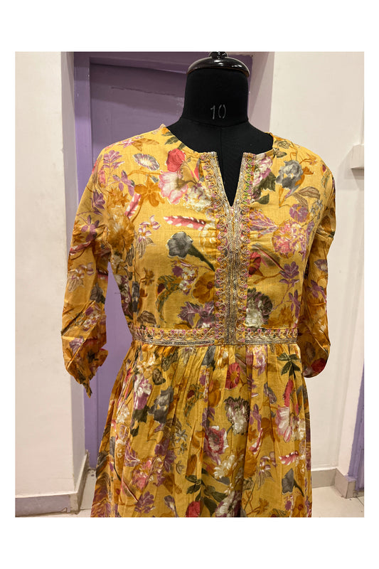 Southloom Stitched Cotton Kurti in Yellow Printed Designs